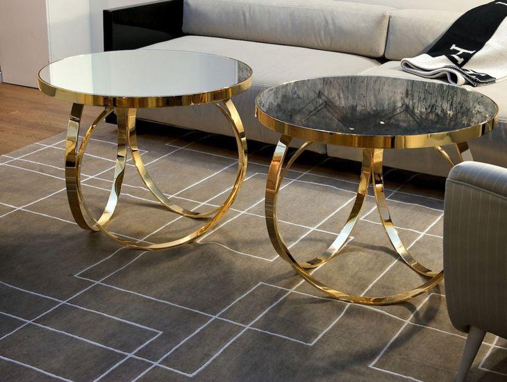 Unique coffee table design in gold