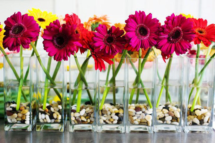 Unique colourful floral wedding centerpieces for summer