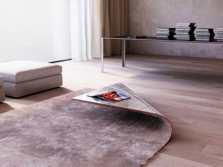 Unique rug coffee table design