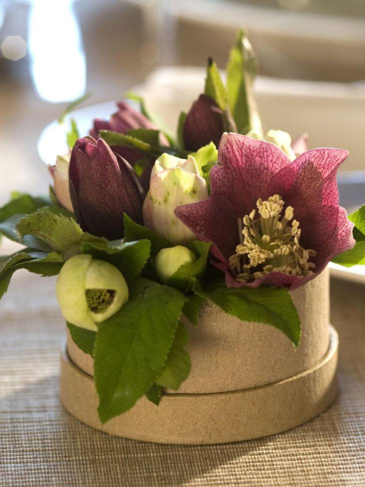 Unique winter table floral centerpiece