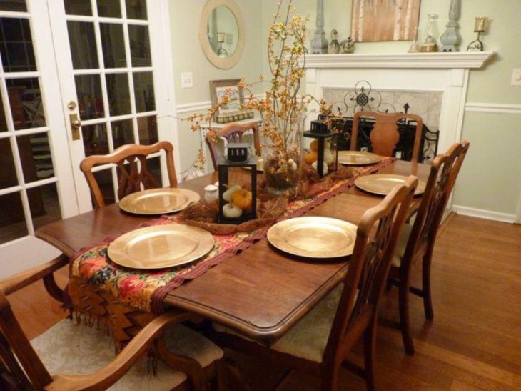 Vintage black lantern centerpeices for dining table