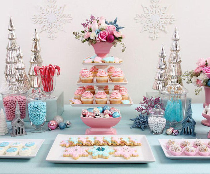 Vintage Christmas dessert table idea