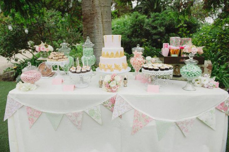 Vintage European themed sweets table