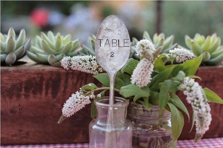 vintage spoon table number idea