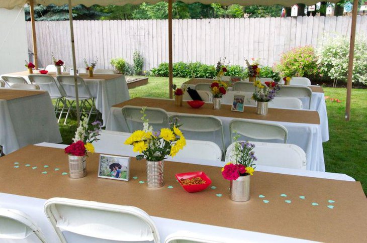 Vintage Wedding With Brown Paper Table Runner