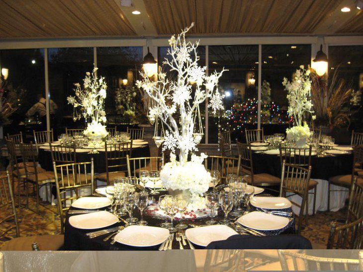 White branch snowflake centerpiece