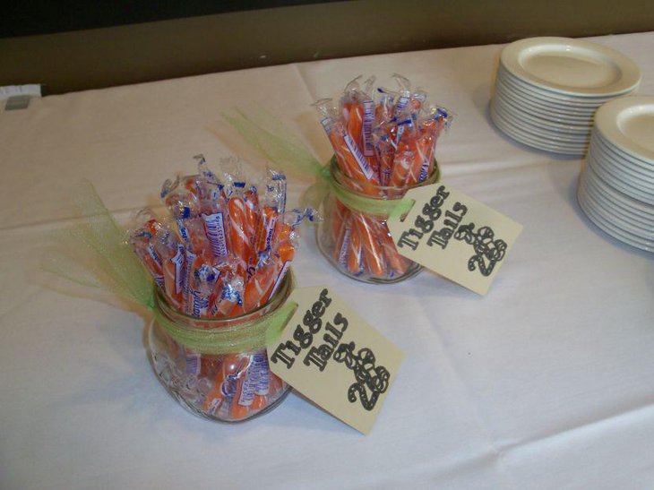 Winnie The Pooh candy assortment on baby shower table