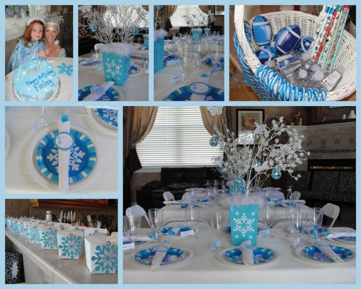 Winter wonderland Christmas table with snowflake decor